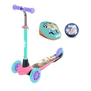 Pack EXCLUSIVO de Patinete infantil 3 Ruedas BLUEY con Casco y pelota diseños BLUEY - 1