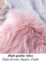 Cojín Decorativo De Peluche Rosa 40X40CM/45X45CM/50X50CM Cubierta De Falsa Pelo Sin Relleno Doble Cara Para Cama Silla Coche - details 3