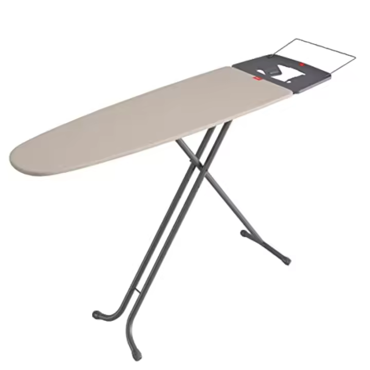 Rayen Gama Premium - Tabla con soporte para la planchar y porta - perchas, Gris Y Beige, 120 x 41 cm - 1