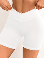 Shorts De Yoga Para Mujer Con Cintura Cruzada V 3.5 Shorts De Entrenamiento Fitness Deportivos Sin Bolsillos Regular Nylon Spandex - details 12