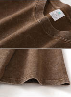 Camiseta Oversize De Algodón 100% Vintage YJKVUR Para Hombres Ropa Casual Coreana Y2k Verano 2024 Cuello Redondo Manga Corta - details 5