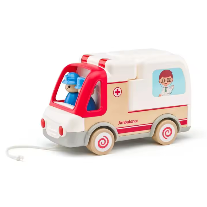 Ambulancia con Luces y Sonidos Madera y plástico alta calidad  Woody - 1