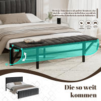 Cama tapizada 160x200cm con aparador con bancos laterales, con bancos laterales, Cama multifuncional con entretención y organización, Armazón de Cama de Hierro, Cama Juvenil, Cama de Adult, Cama Doble, Terciopelo - details 3