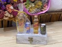 Lote de 10 Miniaturas de Bebida en Chupito de Cristal y Bote de Caramelos en Bolsa de Regalo con Lazo - Regalos Originales para Invitados de Boda, Aniversarios, Comuniones, Bautizos, Cumpleaños y Despedidas de Soltero/Soltera - details 0