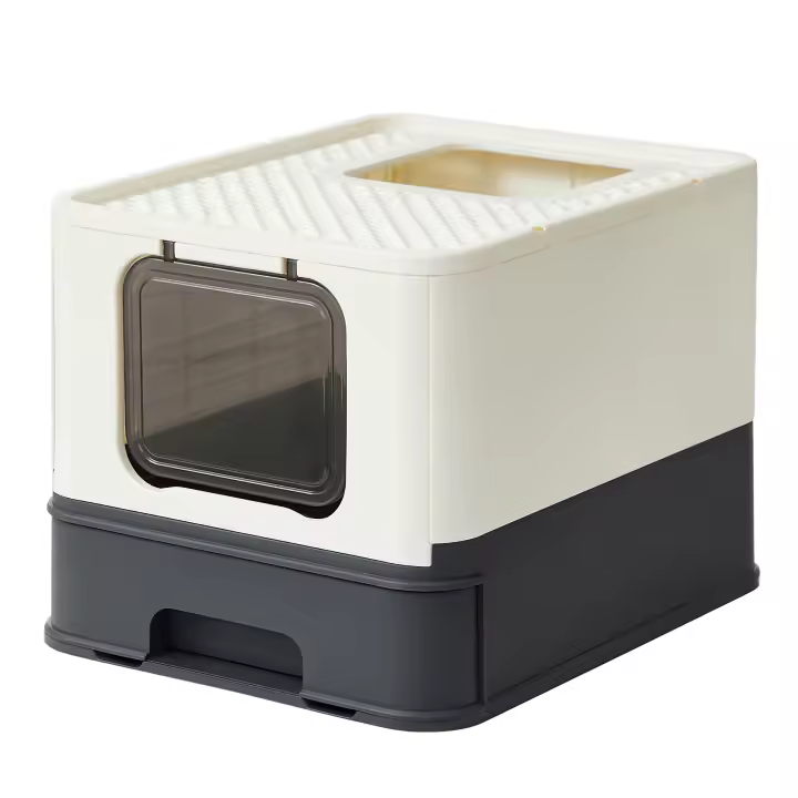 Feandrea Arenero para Gatos, Caja Arena con Bandeja Extraíble, Pala, Cepillo, Espacioso para Gatos Grandes, Carga de 15 kg, Antifiltración, Antiescapes, Gris Carbón y Gris Paloma/Avena y Gris Cálido/Azul Pálido y Gris Paloma/Antiescapes, Beige y Negro - 1