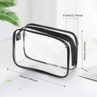 12 Piezas Bolsa de Cosméticos Transparent PVC with Cremallera Bolsa de Transporte de Artículos de Toque Transparente Bolsa de Maquillaje Cosmético Bolsa de Maquillaje Impermeable Estuche Organizador de Plástico de Vinilo para Baño de Vacaciones (Middle) - details 2