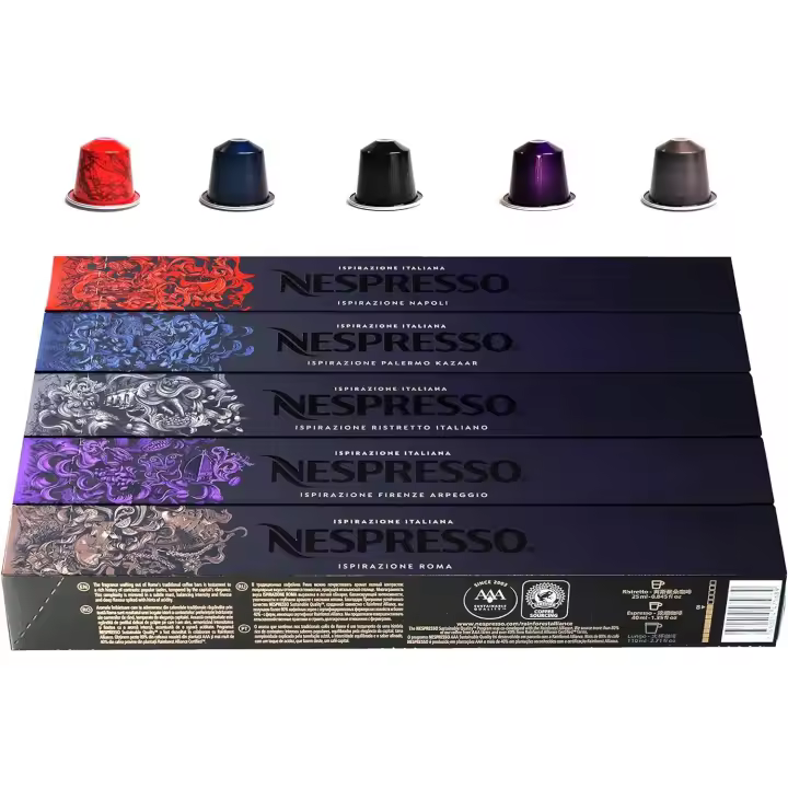 Nespresso - Pack de 50 Capsulas Original Line - Napoli, Kazaar, Ristretto, Arpeggio, Roma - 5 x 10 - 1