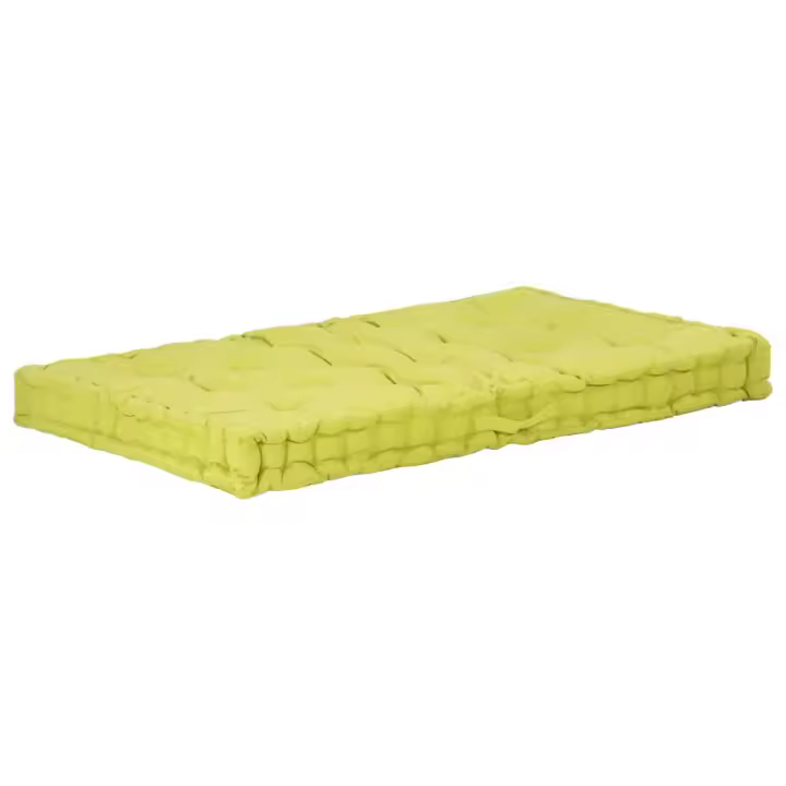 vidaXL Cojín para palés algodón verde 120x80x10 cm - 1