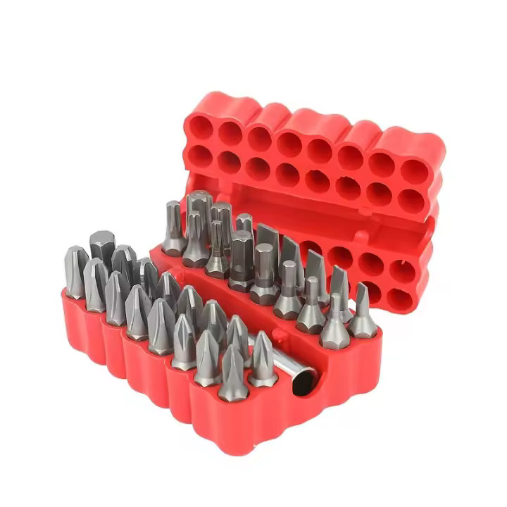 Juego De 33 Piezas De Puntos De Seguridad Con Soporte De Bit Magnético Incluye Bits Tamper Resistant Hexagonales Métricas Y Estelares - 1