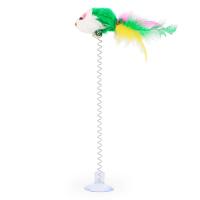 Juguete Interactivo Para Gatos Con Pluma De Color Multicolor Varilla De Feathers Con Ventosa De Sución Divertida Para Entretenimiento De Mascotas - details 5