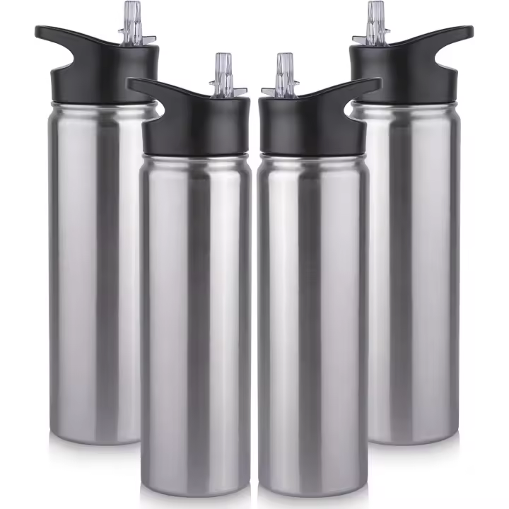 1L Insulated Water Bottle with Magnetic Phone Holder – 2 Lids (Straw & Spout), Stainless Steel Vacuum Flask, BPA-Free, Leakproof – for Gym, Travel, Camping, Hiking - 1