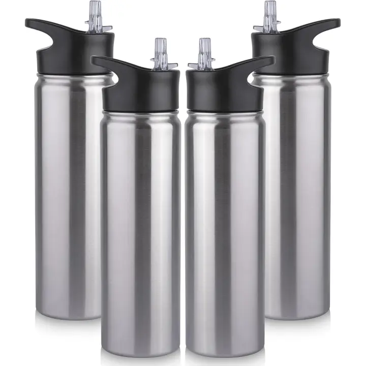 1L Insulated Water Bottle with Magnetic Phone Holder – 2 Lids (Straw & Spout), Stainless Steel Vacuum Flask, BPA-Free, Leakproof – for Gym, Travel, Camping, Hiking - 1
