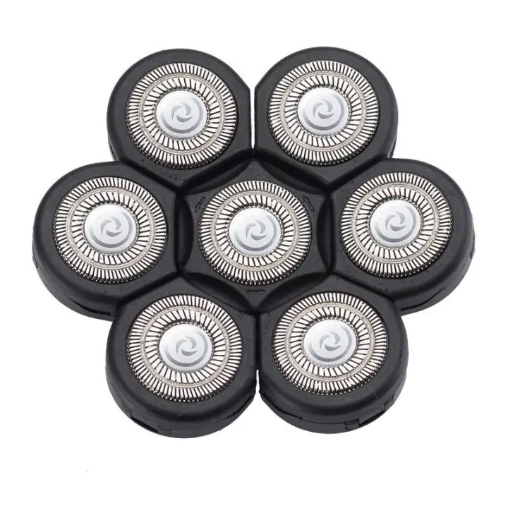 Cuchillas de repuesto para maquinilla de afeitar, 7D, cabezal giratorio de repuesto para cabeza calva, recambios 7 cabezales de afeitadora eléctrica para barba y cabello hombre - 1