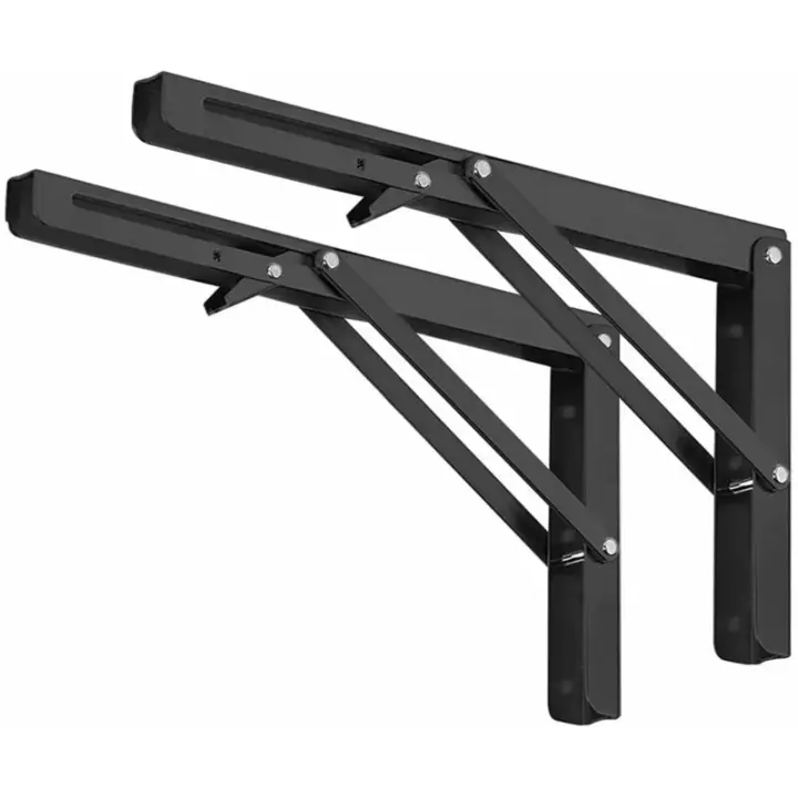 Juego de 2 soportes para estantes de 250 mm, soporte plegable para consola, soporte plegable de pared de acero inoxidable, girasol de carga de 50 kg/110 libras - 1