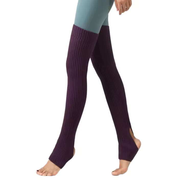 Calentadores De Piernas De Moda Calcetines Largos Sin Pies Acolchados Para Invierno Danza Yoga Baile Stockings Transpirables - 1