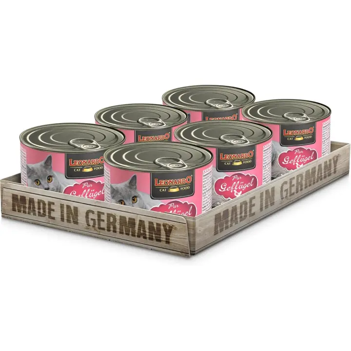 Pack 6X200 Gr - Leonardo Lata Rico en Aves de Corral para Gatos - 1