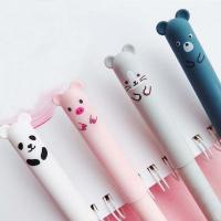 12Pcs Rotuladores De Gel 0.5mm Creativos Borrables De Color Azul/ Negro Con Animales De Elefante Oso Gato Suministros De Escritura Recargables Lavables - details 5