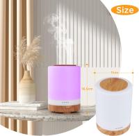 [300ml] Difusor Humidiffador Aromaterapia Difusor de Aroma con Temporizador Non-stop/1/3/6h, Humidificador Ultrasónico y Ultrasiolencioso con 7 Colores LED, Ultra Silencioso, Marron Dark - details 1