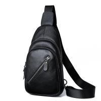 Bolsa De Pecho Para Hombre 100% Cuero Genuino Bolsa De Hombro Mensajero Casual Bandolera Estilo Fashion Bolsa De Mano Pura - details 10