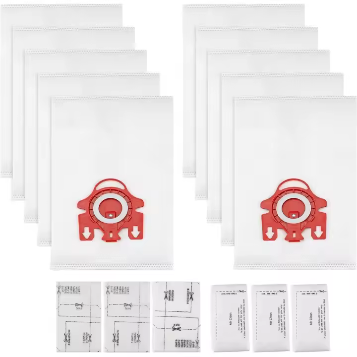 Bolsas para aspiradora - Aptas para Miele Classic C1, Complete C2 y C3 - Juego de 16 piezas - Eficiencia 3D AirClean - Incluye cierre higiénico automático - Repuesto para las series S400, S2, S5 y S8 - Tipo 10123210 - 1