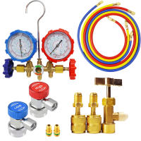 Juego De Medidores De Manifold R410A R22 R134a R404A Para Refrigeración HVAC Con Tubos Y Adaptadores De Conexión Ajustable Para Servicio De Recarga - details 18