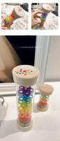 Juguete Educativo Montessori Para Bebés Llovizna Arcoíris Vaso De Arena Música Rattle Juguete Sensorial Para Niños - details 5