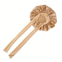 Bonnets De Satén Suave Para Mujer Color Sólido Elástico Sombreros De Baño Para Cabello Natural Y Enredado Lavables En Máquina - details 4