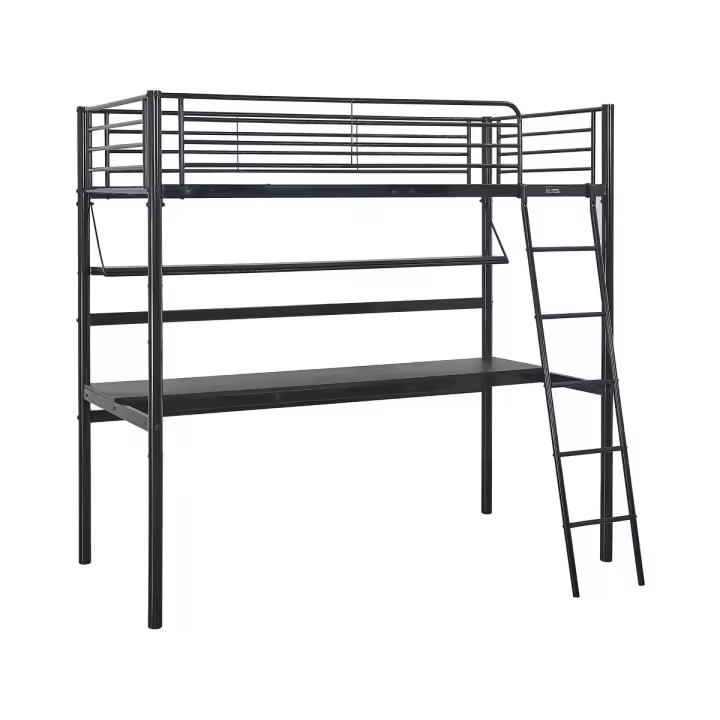 Cama mezzanine "Alona" - 90 x 190 cm - Negro - 1