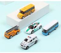 Juego De 4 Piezas Coches Pequeños De Aleación Para Niños Coches Miniatura Estilo Policia Escuela Taxi Durable Regalos Para Niños - details 8