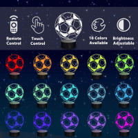 Lámpara De Ilusión 3D De Fútbol Y Baloncesto Cambio De Color 16 Luz Nocturna Deportiva Para Hombres Adolescentes Y Niños Regalo De Cumpleaños - details 1