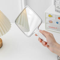 Espejo De Maquillaje Portátil Cuadrado Mini Mano De Mujer Espejo De Desktop Para Viajes Metálico Belleza - details 4