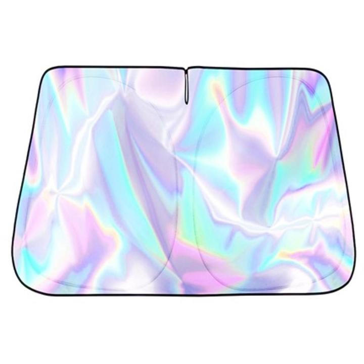 Parasol para coche - Visera de colores del arcoíris para el parabrisas - Plegable - Parasol universal mejorado - Visera reflectante UV mejorada - Mantiene el coche fresco (1 pieza - Multicolor)