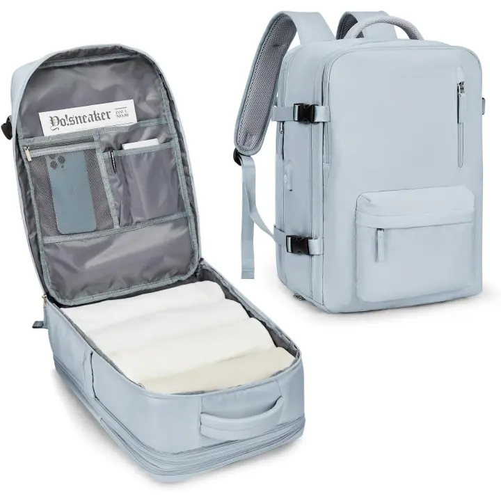 Mochila de mano para mujer, artículo personal aprobado por aerolíneas, mochila de viaje grande, aprobada para vuelos, bolsa para computadora portátil impermeable, para negocios, trabajo, gimnasio - 1