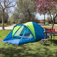 AKTIVE Tienda de campaña con avance,  240x210x130 cm, Tienda de campaña para 3 personas, Incluye piquetas, Varillas fibra de vidrio, Tejido poliéster, Columna de agua 3000 mm, Peso 4,46 kg, Tienda de campaña familiar - details 1