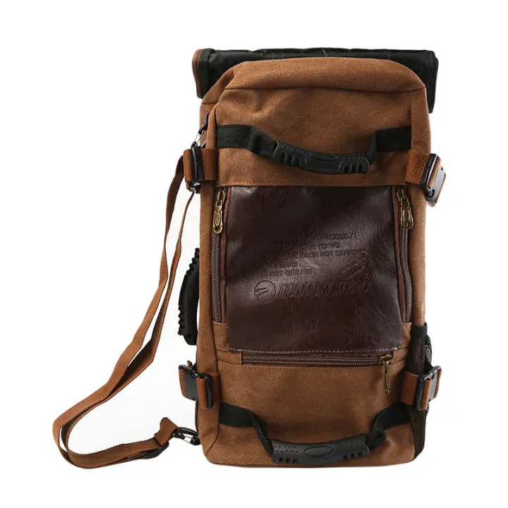 Mochila Multifuncional De Viaje Rugzak Para Hombres Bolsa De Escuela De Estudiante De Algodón 4 Colores 2024 Mochila Casual Con Sillín Y Cierre De Cremallera - 1