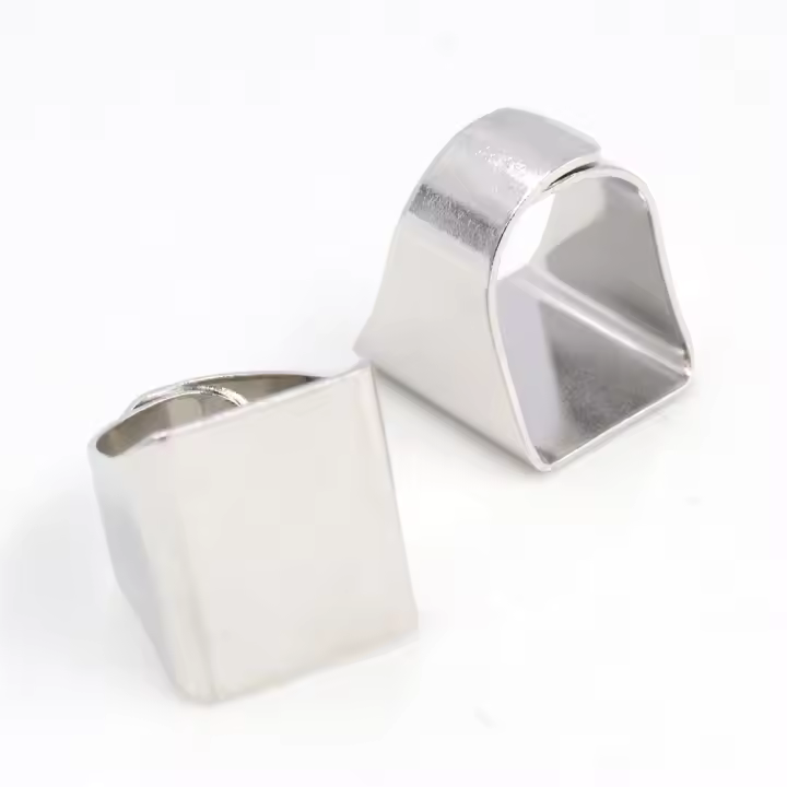 5pcs Ajustable Anillo De Latón Platinado 20mm Base Cuadrada Clásica En 6 Colores Para Cabochones De Vidrio Y Botones - 1