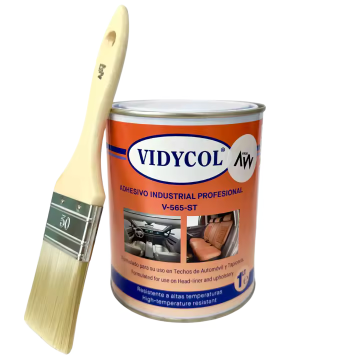 Pegamento resistente alta temperatura para tapicería y TECHO COCHE. Lata de 1L. Cola resistente para aplicar con brocha, super adhesivo y extra fuerte. Aweave Textil - 1