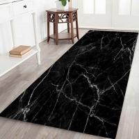 Multi Sponge Floor Carpet Runner Rug Digital Printing Washable Hallway Black Stone - details 1