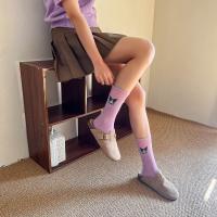 Calcetines Medio Tubo Disney Sanrio Kuromi Para Mujer Color Morado Algodón Peinado Dibujos Animados Lindos Hechicera Calcetines - details 26