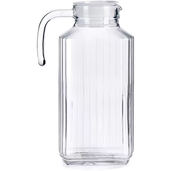 Jarra de Vidrio para Agua con Tapa - Jarra de Vidrio para Frío-Botella para Te, Zumo de Frutas, Limonada - Botella Transparente - 1