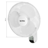 Cofan Ventilador de pared con temporizador y mando a distancia  Potencia de 50 W  Con tres Velocidades   Color Blanco - details 0