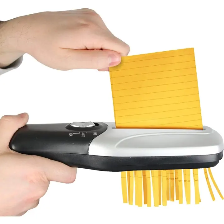 Destructor de Documentos Eléctricos-Portátil/Compacta-Destructor de Papel-Corte Rápido-Alimentación: Bathería/USB-26x8 CM - 1