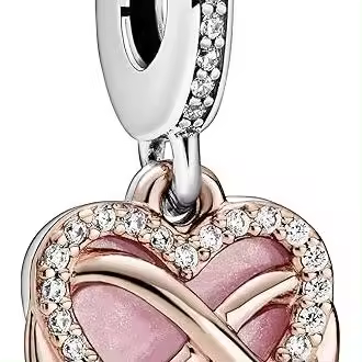PANDORA Dijes centeleantes con diseño de corazón y símbolo de Infinito, Viene con Caja De Regno original. - 1