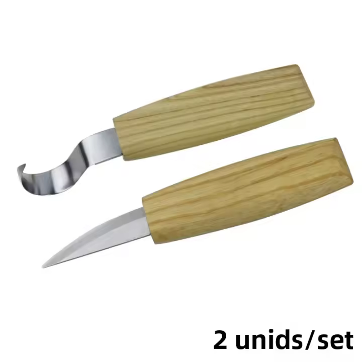 Set De Taladro De Madera De Acero Inoxidable Herramientas De Grabado Para Trabajos Manuales Con Mango De Madera Ash Set De Taladros De Grabado De Madera - 1