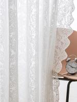 Cortina De Encaje Con Borlas Blanca Romántica Para Sala De Estar Y Dormitorio 1 Pieza Cortina De Ventana Translúcida Para Decoración Rural - details 5