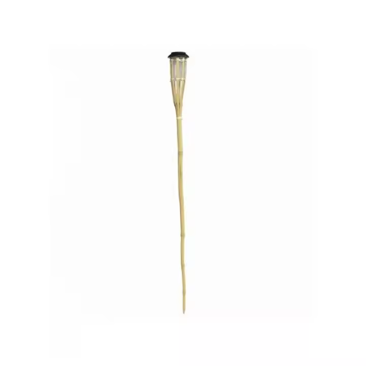 Gerimport Iluminación Exterior Antorcha Solar Bambú 1 LED 120 Cm - Ecológica - 1