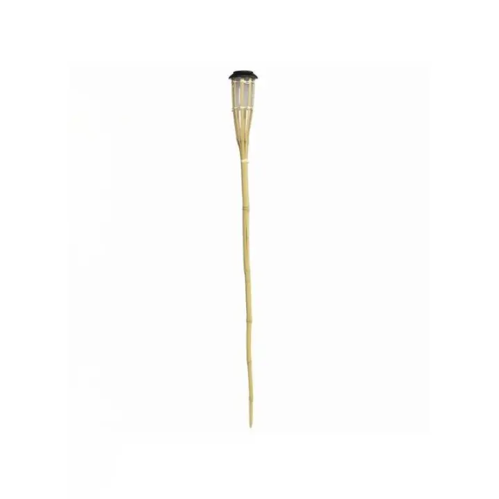 Gerimport Iluminación Exterior Antorcha Solar Bambú 1 LED 120 Cm - Ecológica - 1