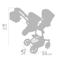 Decuevas Toys - Silla gemelar plegable - NOVEDAD - multiposición para muñecas de hasta 52 cm - Coche REBORN plegable con sombrilla - Incluye bolso, tela acolchada y bandeja portaobjetos - Marca: Decuevas Toys - details 5
