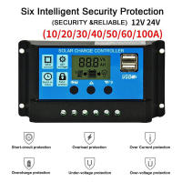 Controlador De Carga Y Descarga Solar Con Pantalla LCD Y USB Doble Para Panel De Celdas Solares Regulador De Corriente Automático 10/20/30/40/50/60/100A - details 0