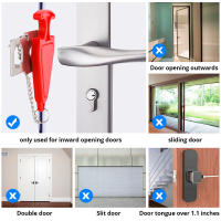 Sistema De Seguridad Anti-Robo FUERS Con Alarma De Puerta Inalámbrica Y Cerradura 120dB Kit De Seguridad Doméstica Portátil Antirrobo Para Hoteles Apartamentos Dormitorios Baños Y Habitaciones - details 7